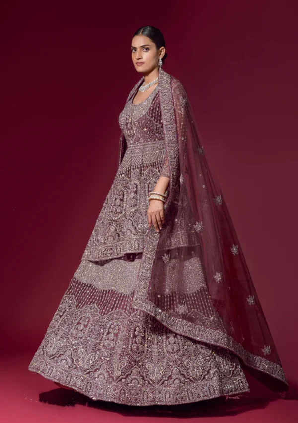 Elegant Maroon Bridal Lehenga with Intricate