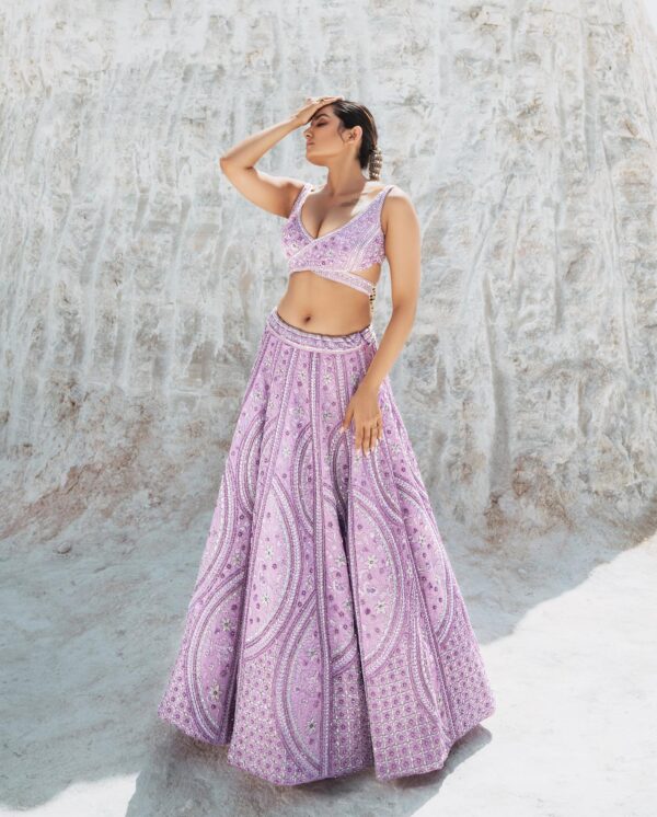 Ethereal Lavender Embroidered Lehenga Set