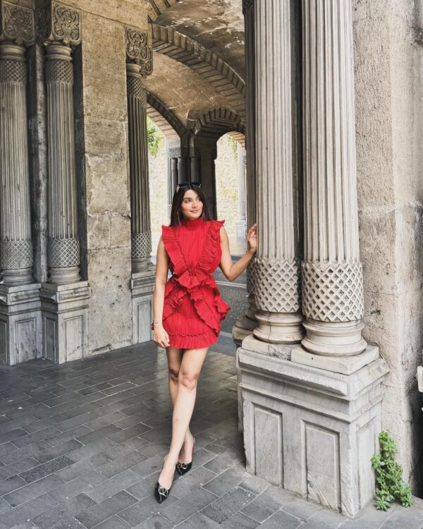 Red Ruffle Mini Dress for Chic Occasions